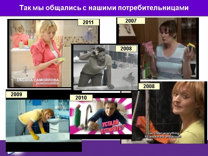 Так мы общались с нашими потребительницами  2011 2009 2008 2010 2007 2008